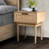 Artiss Bedside Tables Table 1 Drawer Storage Cabinet Rattan Wood Nightstand Deals499