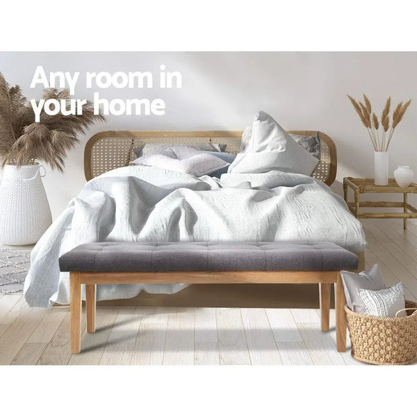 Artiss Bench Bedroom Benches Ottoman Upholstered Fabric Chair Foot Stool 120cm Deals499