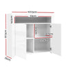 Artiss Buffet Sideboard Cabinet LED High Gloss Storage Cupboard 2 Doors White Deals499