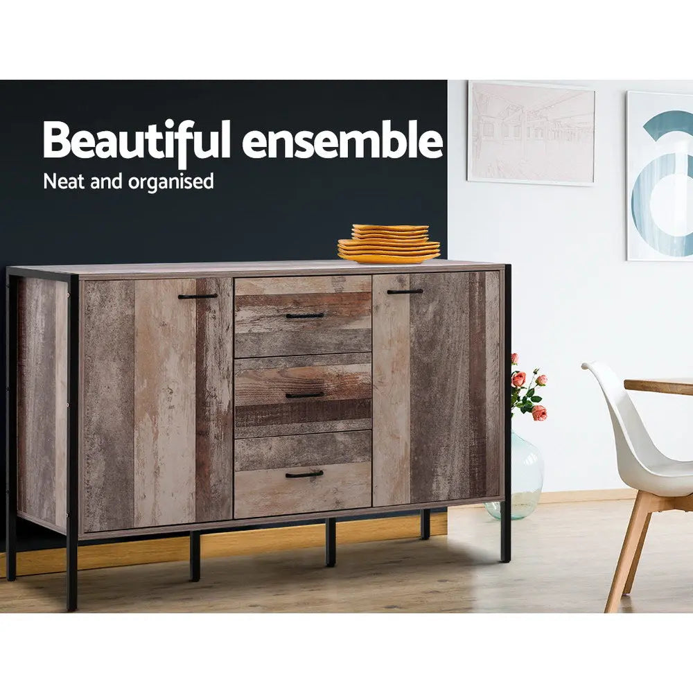 Artiss Buffet Sideboard Storage Cabinet Industrial Rustic Wooden Deals499
