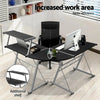 Artiss Corner Metal Pull Out Table Desk - Black Deals499