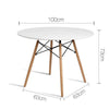 Artiss Dining Table 4 Seater Round Replica DSW Eiffel Kitchen Timber White Deals499