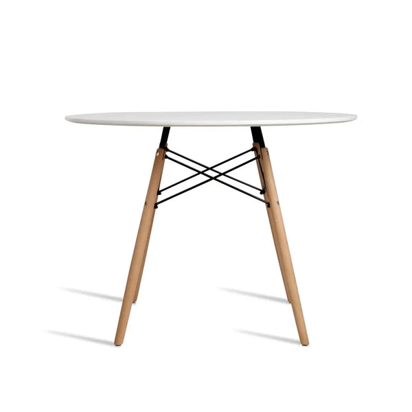 Artiss Dining Table 4 Seater Round Replica DSW Eiffel Kitchen Timber White Deals499