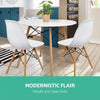 Artiss Dining Table 4 Seater Round Replica DSW Eiffel Kitchen Timber White Deals499