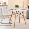 Artiss Dining Table 4 Seater Round Replica DSW Eiffel Kitchen Timber White Deals499