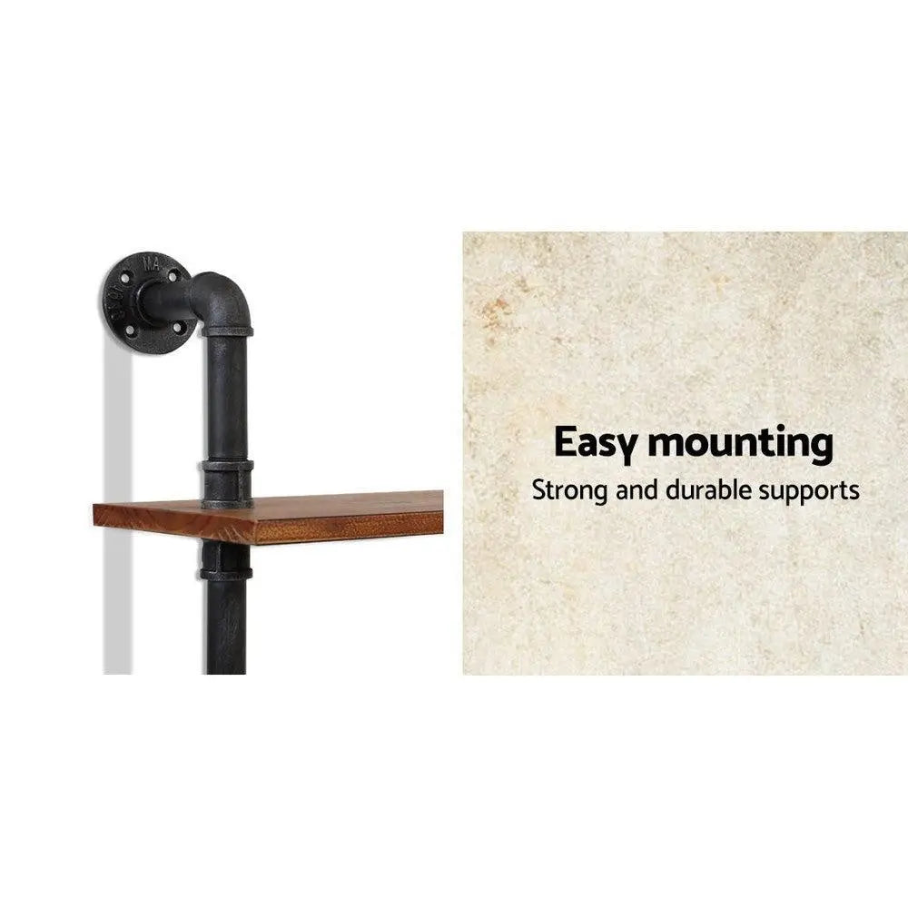 Artiss Display Shelves Rustic Bookshelf Industrial DIY Pipe Shelf Wall Brackets Deals499