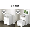 Artiss Dressing Table Bedside Tables 2-in-1 Set Hidden Makeup Mirror Storage Drawers Deals499