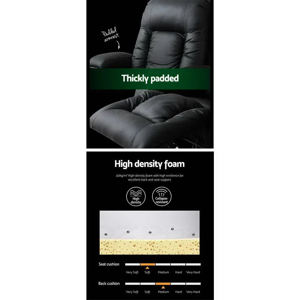 Artiss Electric Massage Chair Recliner Luxury Lounge Sofa Armchair Heat Leather Deals499