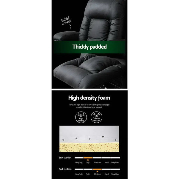 Artiss Electric Massage Chair Recliner Luxury Lounge Sofa Armchair Heat Leather Deals499