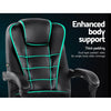 Artiss Electric Massage Office Chairs PU Leather Recliner Computer Gaming Seat Black Deals499