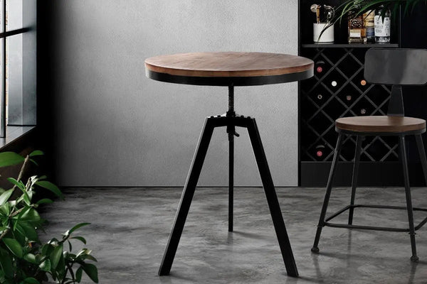 Artiss Elm Wood Round Dining Table - Dark Brown Deals499