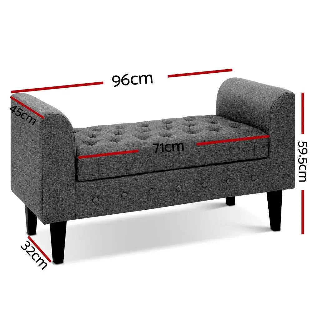 Artiss Fabric Storage Ottoman - Grey Deals499