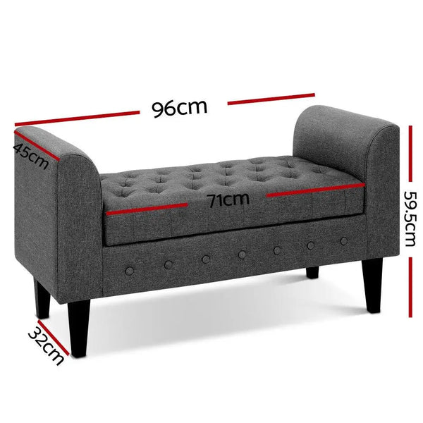 Artiss Fabric Storage Ottoman - Grey Deals499