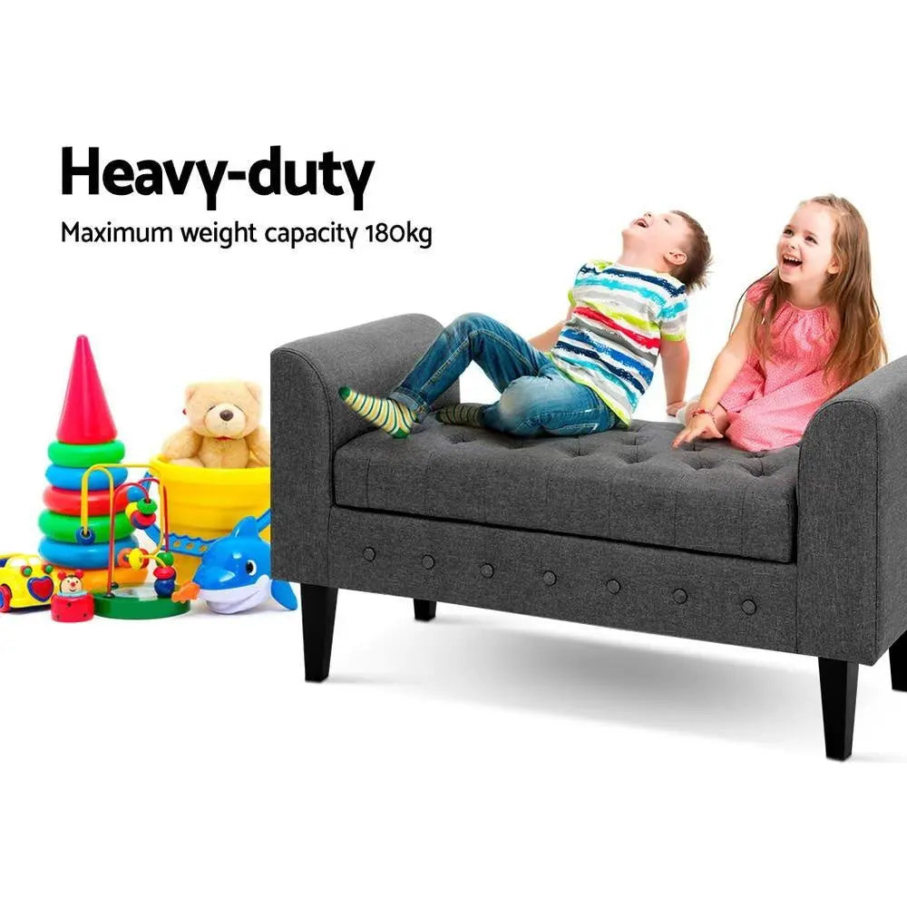 Artiss Fabric Storage Ottoman - Grey Deals499