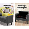 Artiss Fabric Storage Ottoman - Grey Deals499