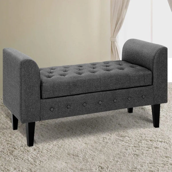 Artiss Fabric Storage Ottoman - Grey Deals499