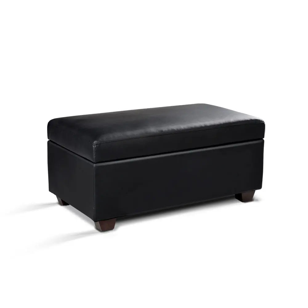 Artiss Faux PU Leather Storage Ottoman - Black Deals499