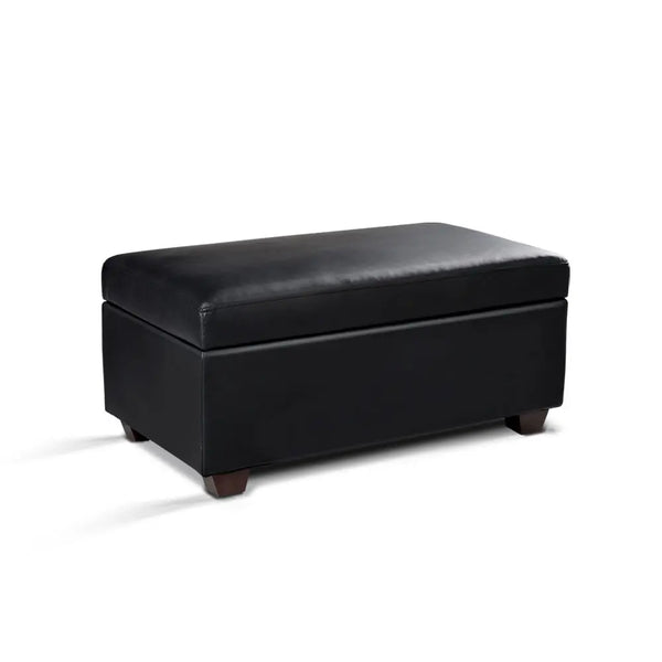 Artiss Faux PU Leather Storage Ottoman - Black Deals499