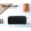 Artiss Faux PU Leather Storage Ottoman - Black Deals499