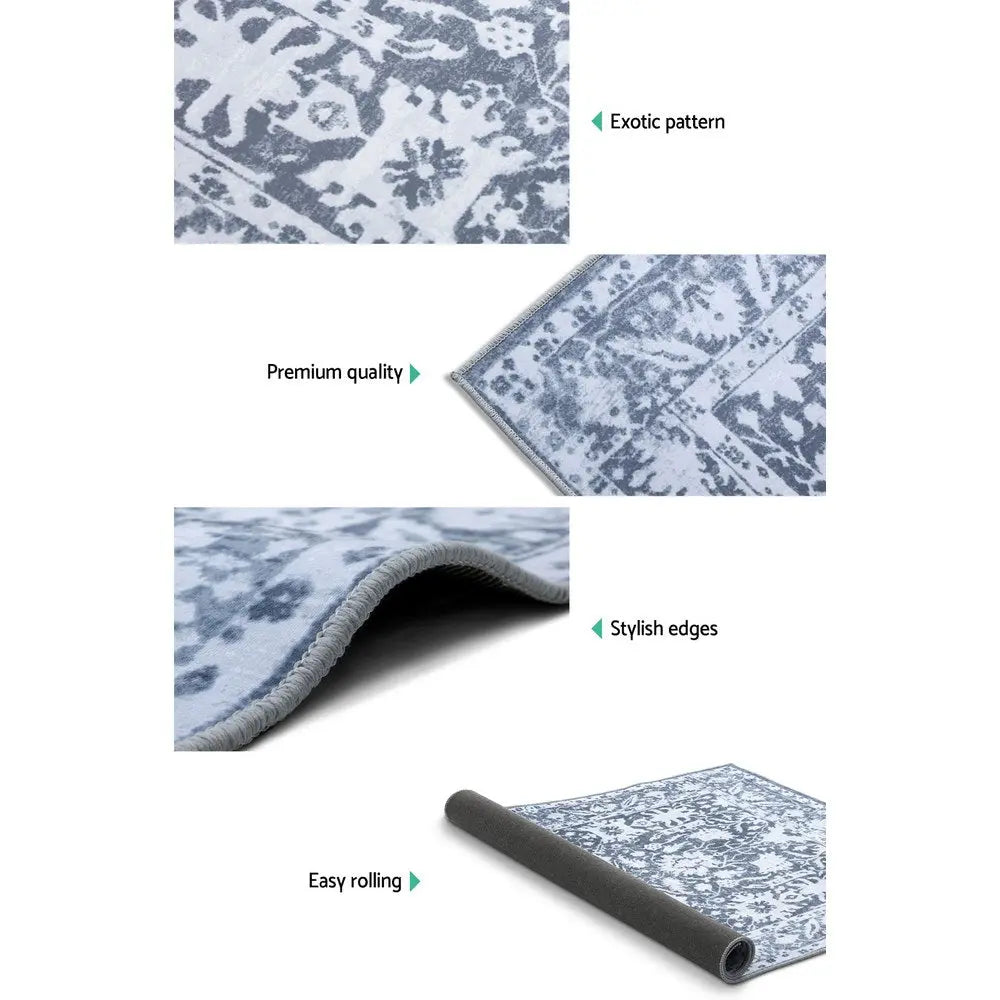 Artiss Floor Rugs Large 120x170 Area Rug Vintage Carpet Mat Soft Blue Bedroom Deals499