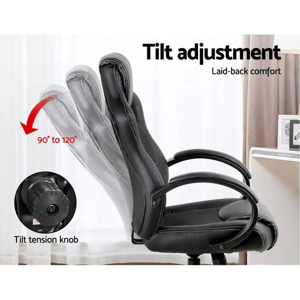 Artiss Gaming Chair Leather Office Computer Chairs Black Deals499
