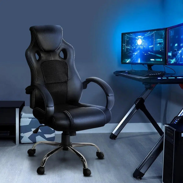 Artiss Gaming Chair Leather Office Computer Chairs Black Deals499