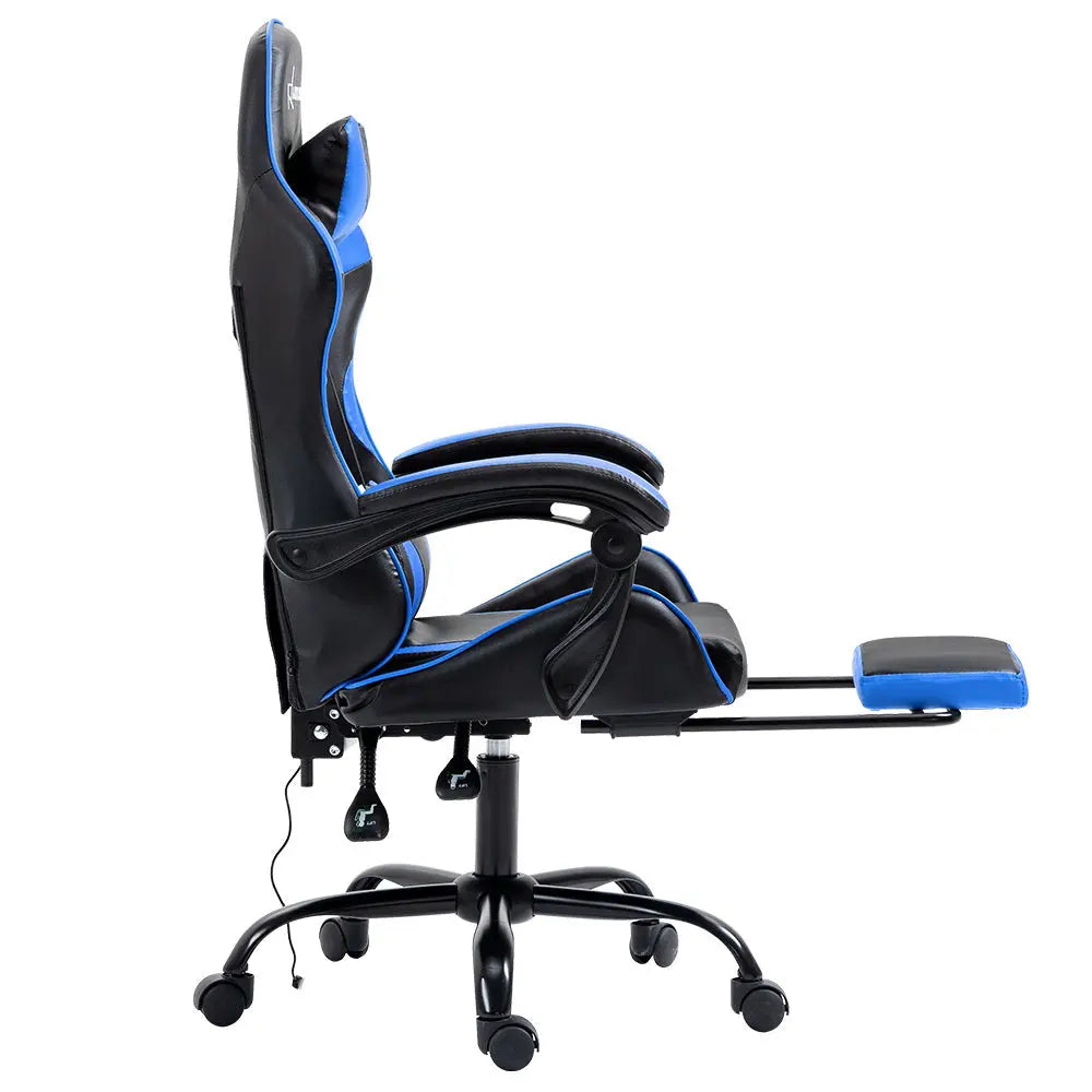 Artiss Gaming Chairs Massage Racing Recliner Leather Office Chair Footrest Deals499