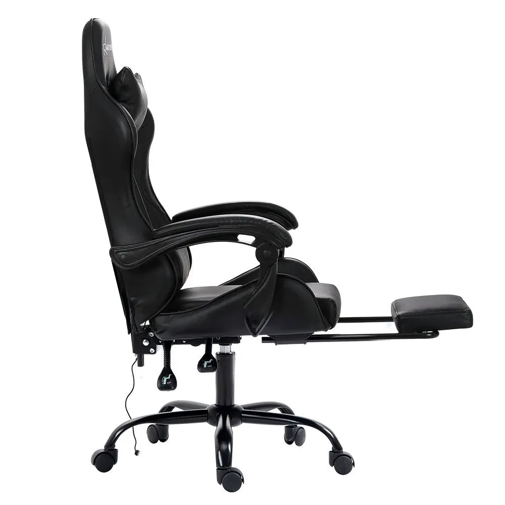 Artiss Gaming Chairs Massage Racing Recliner Leather Office Chair Footrest Black Deals499