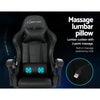 Artiss Gaming Chairs Massage Racing Recliner Leather Office Chair Footrest Black Deals499