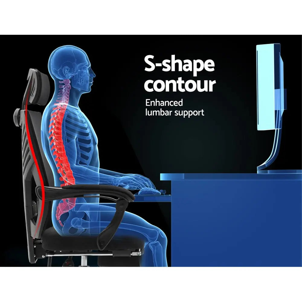 Artiss Gaming Office Chair Computer Desk Chair Home Work Recliner Black Deals499