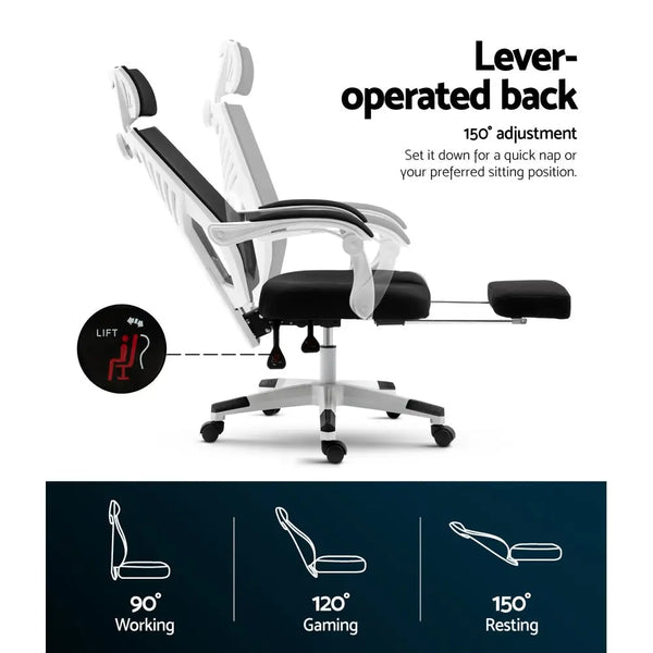 Artiss Gaming Office Chair Computer Desk Chair Home Work Recliner White Deals499