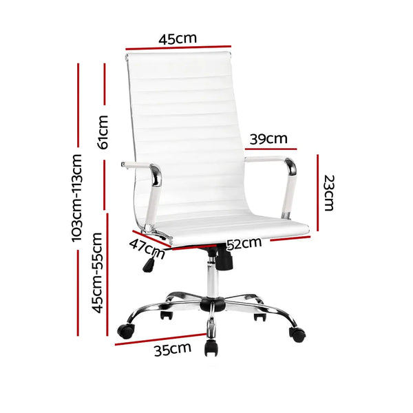 Artiss Gaming Office Chair Computer Desk Chairs Home Work Study White High Back Deals499