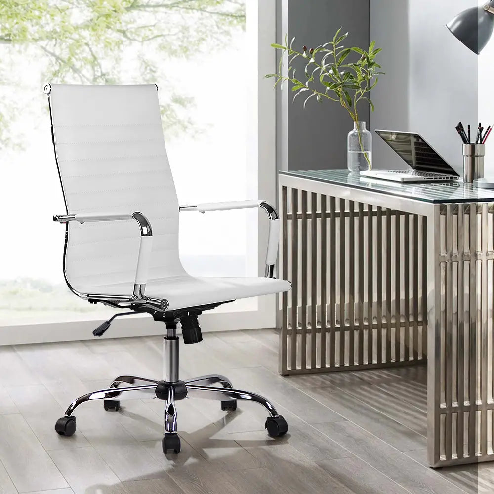 Artiss Gaming Office Chair Computer Desk Chairs Home Work Study White High Back Deals499
