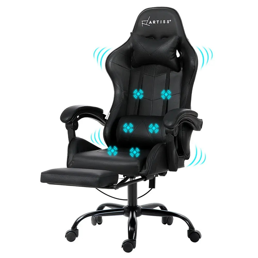 Artiss Gaming Office Chair Racing Massage Computer Seat Footrest Leather Deals499