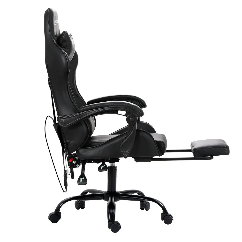 Artiss Gaming Office Chair Racing Massage Computer Seat Footrest Leather Deals499