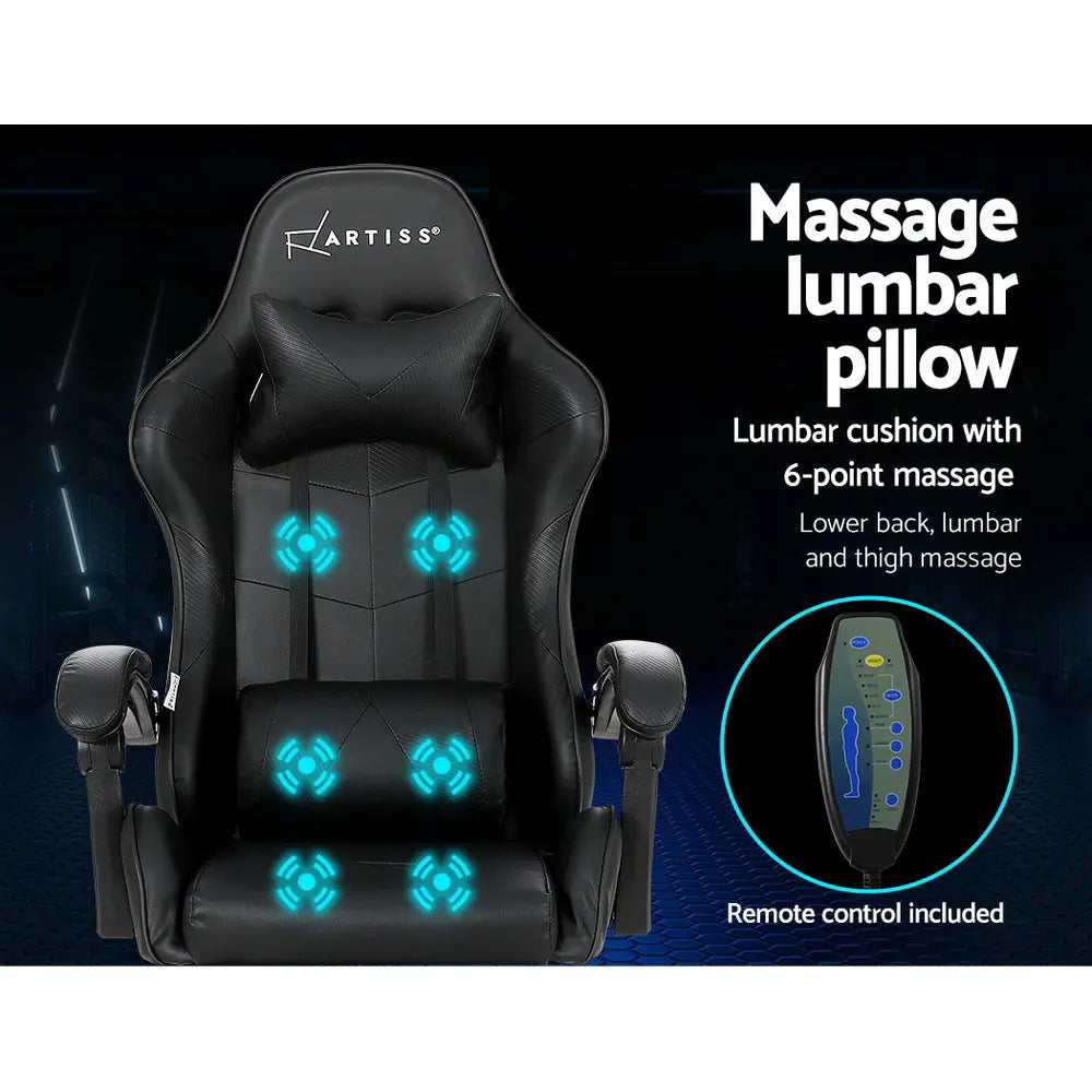 Artiss Gaming Office Chair Racing Massage Computer Seat Footrest Leather Deals499