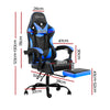 Artiss Gaming Office Chairs Computer Seating Racing Recliner Footrest Black Blue Deals499