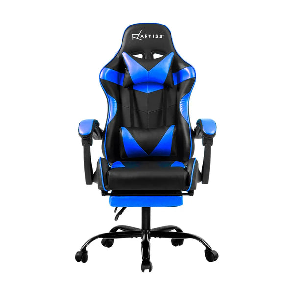 Artiss Gaming Office Chairs Computer Seating Racing Recliner Footrest Black Blue Deals499