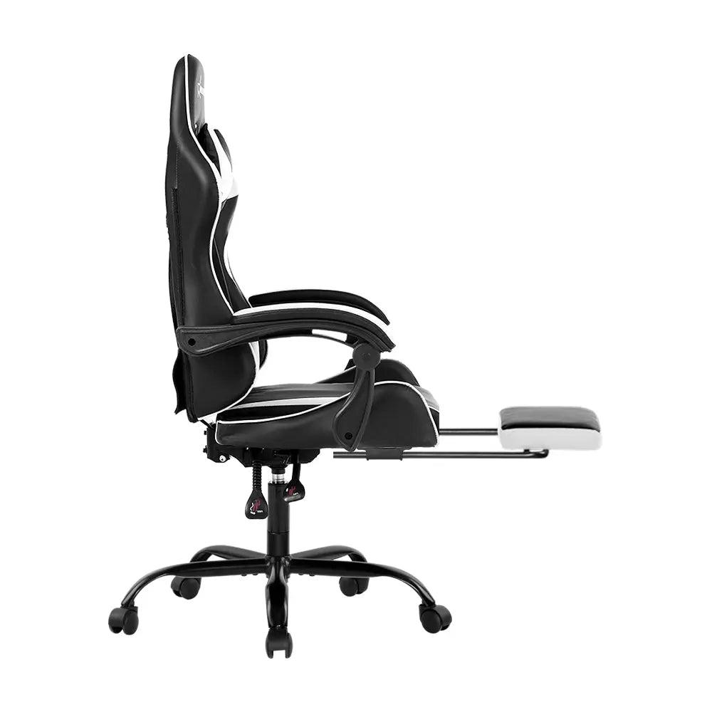 Artiss Gaming Office Chairs Computer Seating Racing Recliner Footrest Black White Deals499