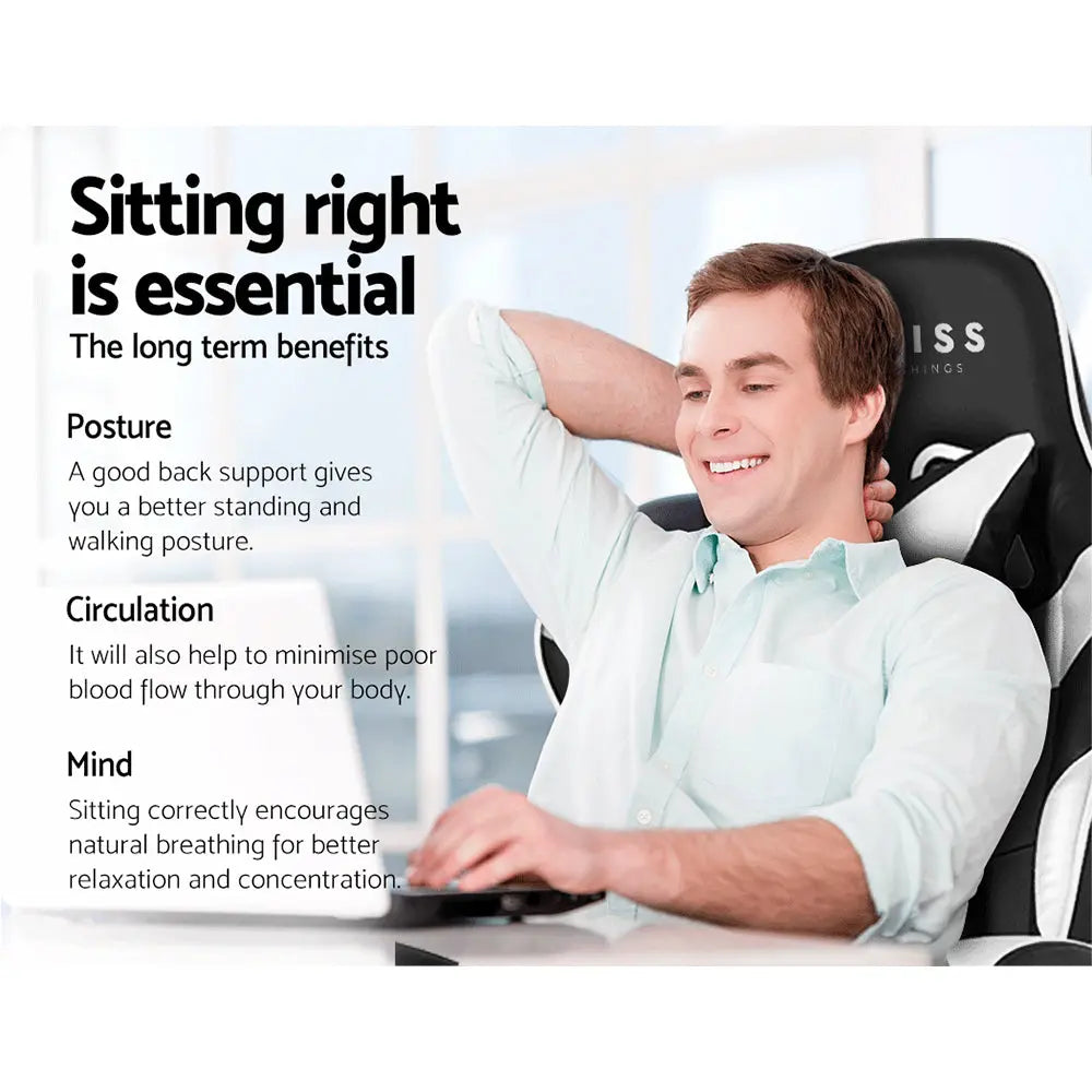 Artiss Gaming Office Chairs Computer Seating Racing Recliner Footrest Black White Deals499