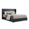 Artiss Issa Bed Frame Fabric Gas Lift Storage - Charcoal Queen Deals499
