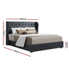 Artiss Issa Bed Frame Fabric Gas Lift Storage - Charcoal Queen Deals499