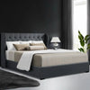 Artiss Issa Bed Frame Fabric Gas Lift Storage - Charcoal Queen Deals499