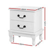 Artiss KUBI Bedside Tables 2 Drawers Side Table French Nightstand Storage Cabinet Deals499