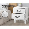 Artiss KUBI Bedside Tables 2 Drawers Side Table French Nightstand Storage Cabinet Deals499
