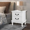 Artiss KUBI Bedside Tables 2 Drawers Side Table French Nightstand Storage Cabinet Deals499