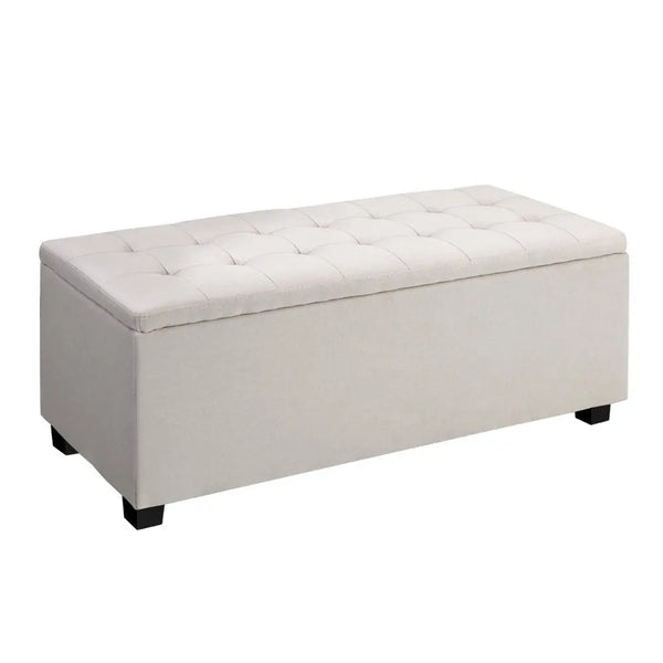 Artiss Large Fabric Storage Ottoman - Beige Deals499