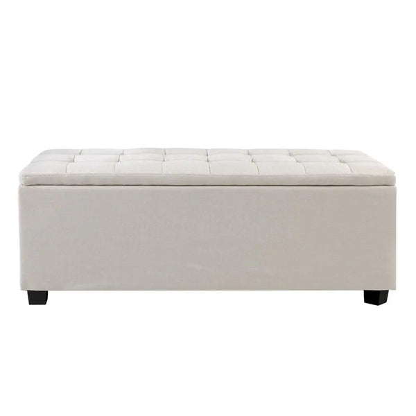 Artiss Large Fabric Storage Ottoman - Beige Deals499