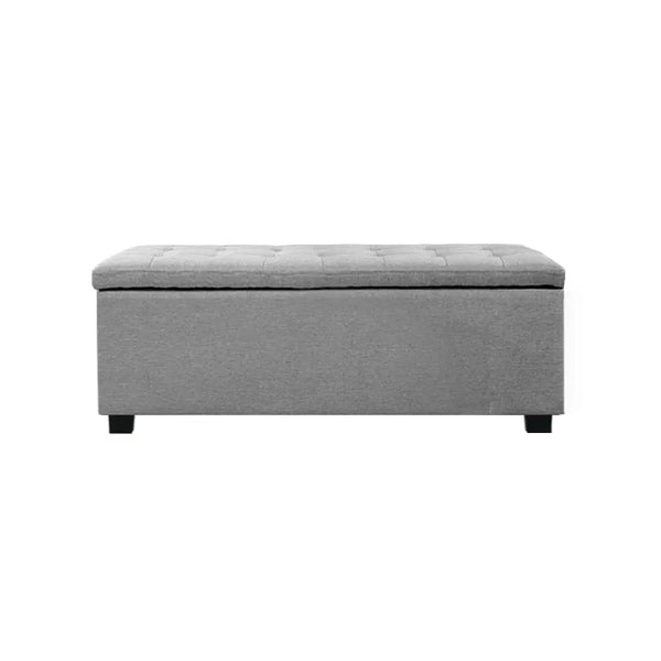 Artiss Large Fabric Storage Ottoman - Light Grey Deals499