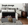 Artiss Large Fabric Storage Ottoman - Light Grey Deals499